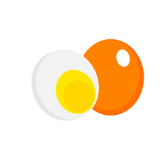 Boil egg isolated on white background