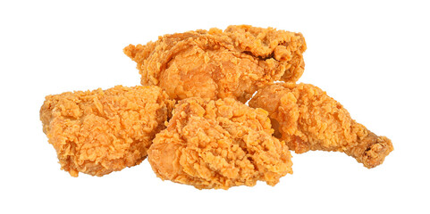 Fried chicken isolated on white background.
