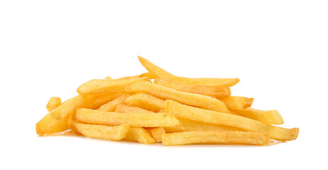 French fries isolated on white background.