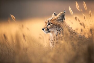 Obraz na płótnie Canvas Leopard Stock Photo, Wildlife Photography, Generative Ai