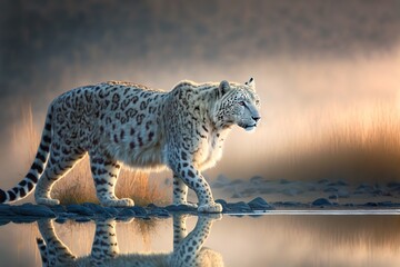 Leopard Stock Photo, Wildlife Photography, Generative Ai