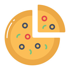 Pizza vector icon in trendy style on white background