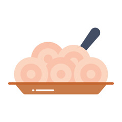 Spaghetti pasta in bowl, noodles in trendy style