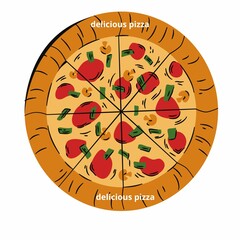 A super illustration of a delicious pizza