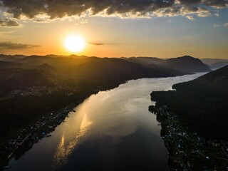 sunset in the mountains