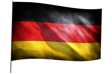 The waving flag of Germany on a flagpole