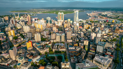 Aerial view of Dar es Salaam in Tanzania