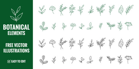Set of tree logo collections, botanical element collection, botany abstract tree logo set, medical tree concept used for medical company logo, lab or branding - vector isolated on white background.