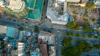 Aerial of Dar es Salaam city in Tanzania