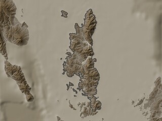 Dinagat Islands, Philippines. Sepia. No legend