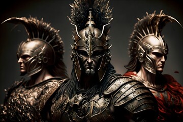 spartan warrior with shiny armor