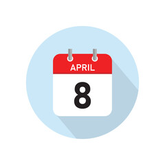 April 8 Concept Design. Vector Illustration.