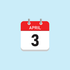 April 3 Concept Design. Vector Illustration.