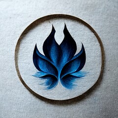 Blazing Blue: The Fire Brand Logo (Generative AI) - obrazy, fototapety, plakaty