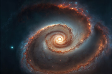 abstract spiral galaxy background, generative ai