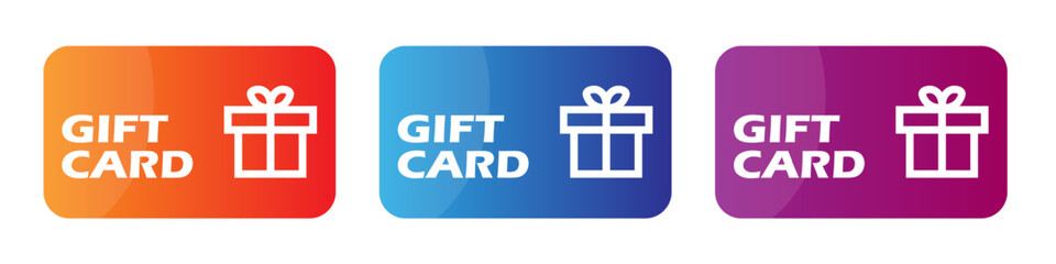 Gift card vector icon. Present card icon. Loyalty program, customer gift reward bonus card illustration. Christmas and New year celebration. Gifts