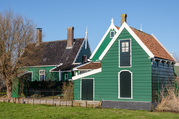 Fototapeta na wymiar HISTORICAL Zaanse Schans, Noord-Holland Province, The Netherlands