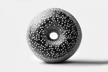 Black and white donut on white background with generative ai technology