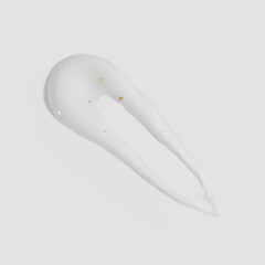 Texture of hyaluronic acid, serum gel. Transparent smear of gel on white background