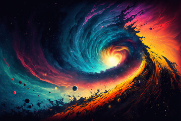 Galaxy supernova shooting stars all over the sky - space environment