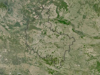 Wielkopolskie, Poland. Low-res satellite. No legend - obrazy, fototapety, plakaty