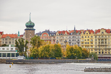 Fototapeta premium View of old town cityscape in autumn, Prague.