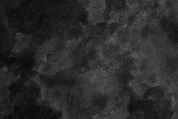 Black white abstract watercolor. Dark gray art background for design. Spot, blot, daub. Grunge.