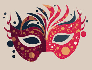 Colorful Carnival Masks. Editable Vector Illustration