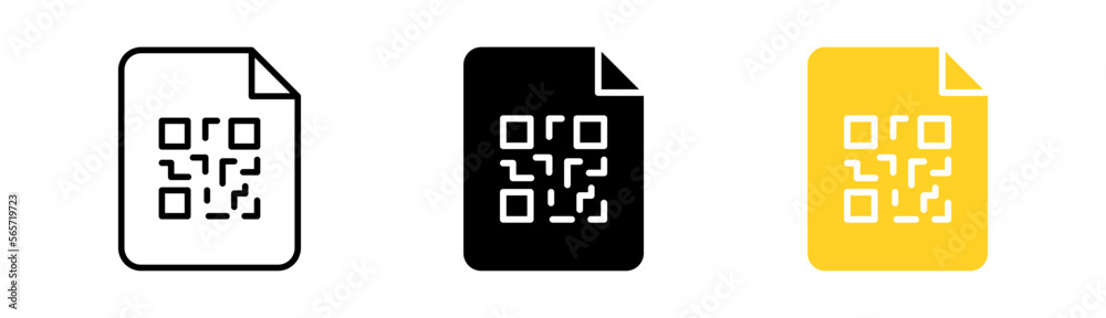 Poster qr code in file set icon. quar codes with inscription scan me with smartphone. scan me icon. scan qr