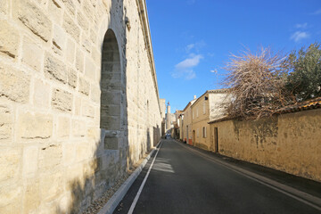 City walls and Tower in Aigues-Mortes in France	