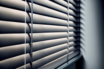 closeup of office window blinds. generative ai - obrazy, fototapety, plakaty
