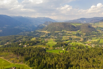 Fototapeta na wymiar Drone photography of small mountain town