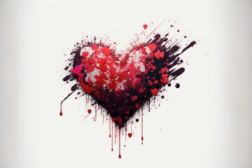 Valentine's Day heart white background - generative ai