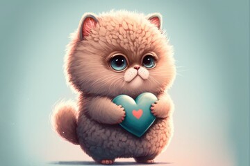 cute kitty cartoon - generative ai