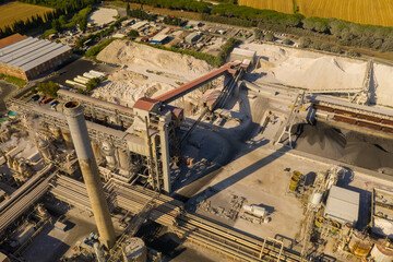 Drone photography of big chemical factory