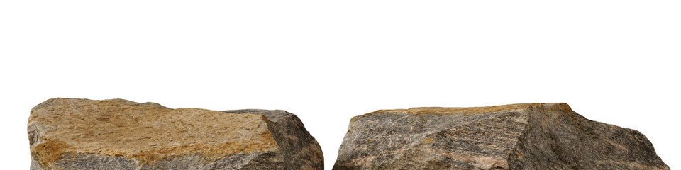 Brown stone product platform on transparent background. 3d rendering illustration. PNG format