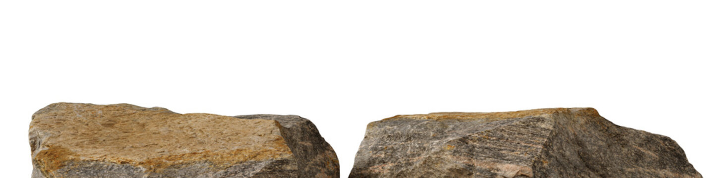Brown stone product platform on transparent background. 3d rendering illustration. PNG format