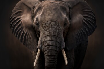 Fototapeta na wymiar portrait of an elephant - generative ai