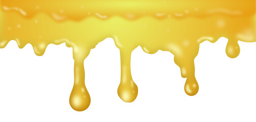 Dripping honey, gold, oil, vector illustration