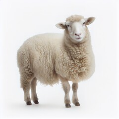Coopworth sheep breed isolated on white background. Generative AI