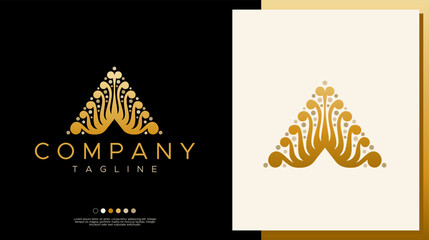 Luxury A letter logo template design