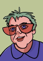 person with a big glases on face