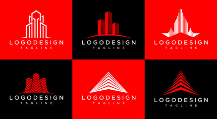 Set of building logo design template. 