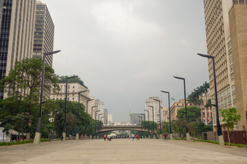 Sao Paulo, Brazil: new Anhangabau valley. Famous spot in Sao Paulo downtown