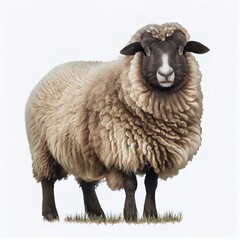 Obraz premium Kerry hill sheep breed isolated on white background. Generative AI