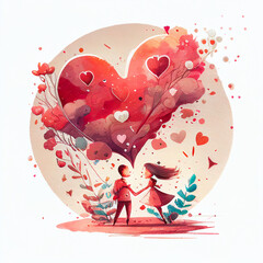 Valentines day illustration - obrazy, fototapety, plakaty