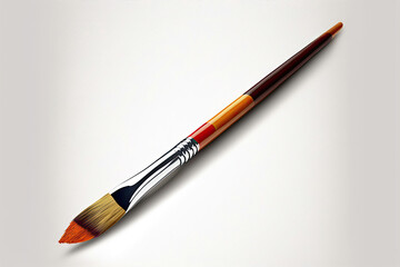 Fototapeta premium Colorful Paint Brush Artistic With Orange Paint Generative AI