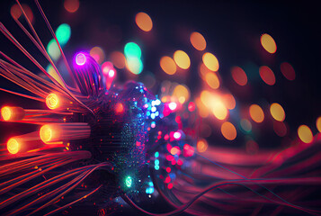 Modern Fiber Optics - Generative AI illustration