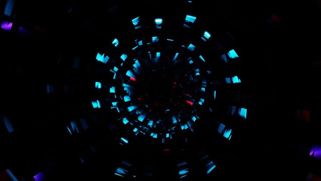 flickering tunel reflect colorful vj loop background. High quality 4k footage