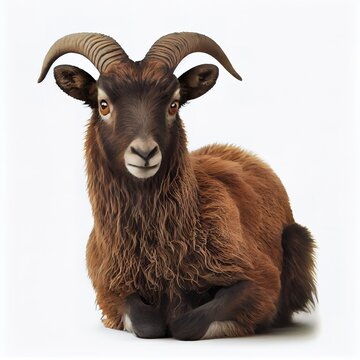 Soay sheep breed isolated on white background. Generative AI